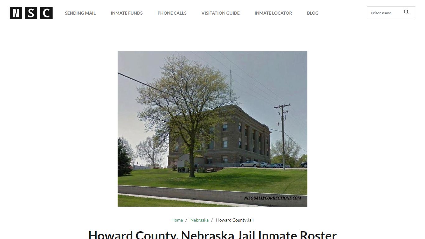 Howard County, Nebraska Jail Inmate Roster